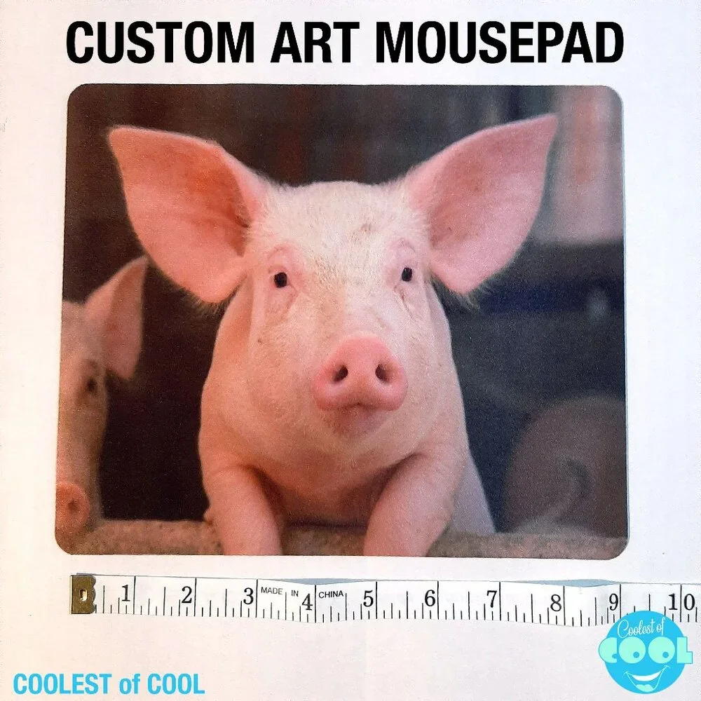 Cute pig piglet custom art print no slip computer mouse pad 9 inch rectangle